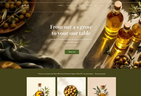 Web design example: homepage for a Cyprus gourmet e-commerce shop