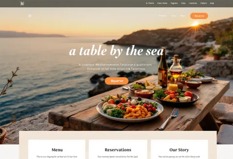 Web design example: homepage for a Mediterranean restaurant in Cyprus