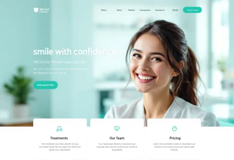 Web design example: homepage for a dental clinic in Limassol