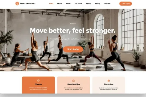 Web design example: homepage for a fitness and wellness studio in Cyprus