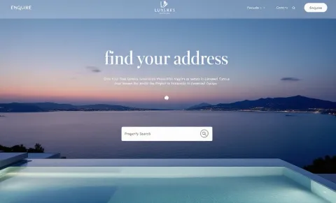 Web design example: homepage for a luxury real estate agency in Limassol